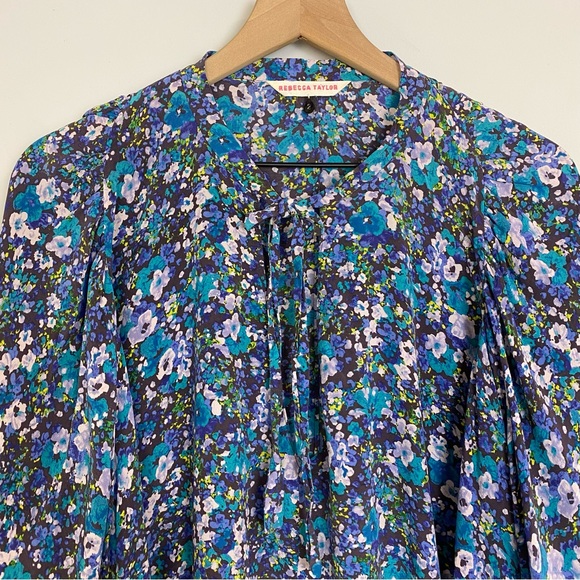 Rebecca Taylor Silk Floral Peasant Blouse - Picture 7 of 12